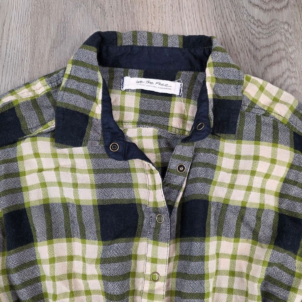 Free People We The Free Pacific Dawn Plaid Button Dawn Shirt Size XS - Picture 7 of 12